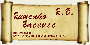 Rumenko Bačević vizit kartica